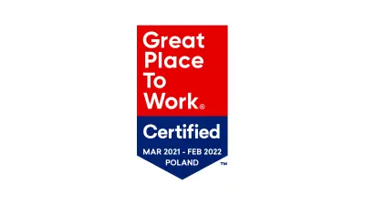 Great Place to Work Poland 2021 certificate